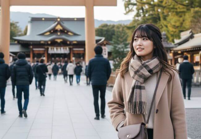 新年を迎え、気持ちを新たに今年こそ結婚したいと意気込む20代の女性のイメージ画像です。